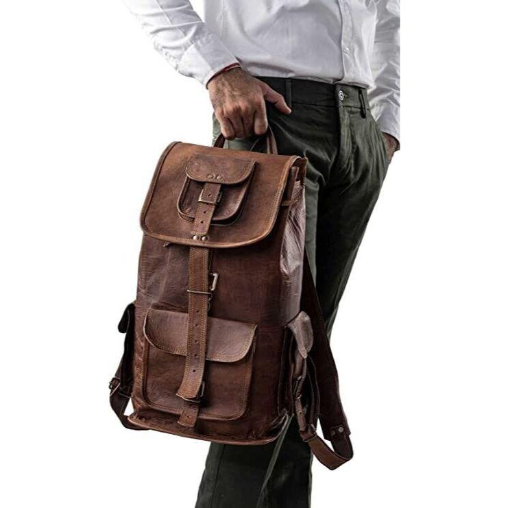 Винтажный рюкзак для ноутбука из натуральной кожи с потертостями и цельным зерном 9 x 11 — фото 2