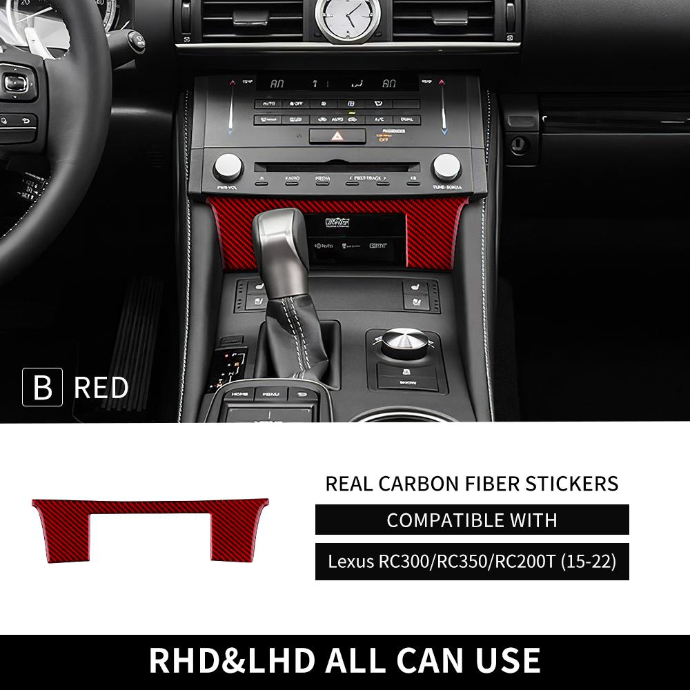 Real Soft Carbon Fiber Sticker For Lexus RC300 RC350 RC200T 2015 2016 2017 2018 2019 2020 2021 2022 Center Console Interior Trim