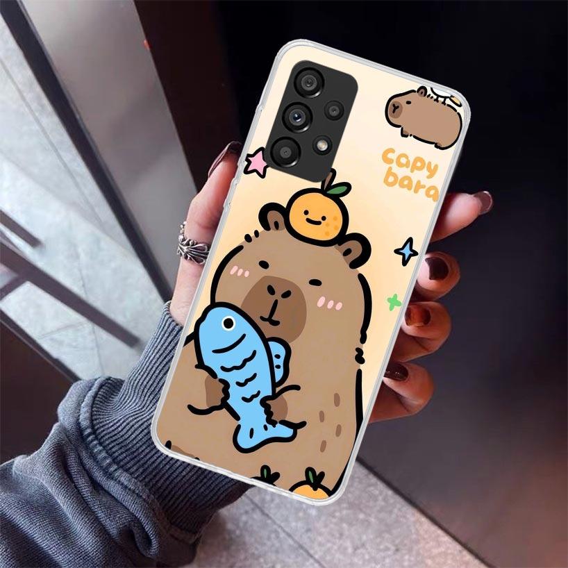 Custodia per Telefono Animale Cartone Animato Capibara Divertente Per Samsung Galaxy A52 A51 A50S A32 A22 A12 A02S A72 A71 A31 A70 A30S Note 20 Ultra 10