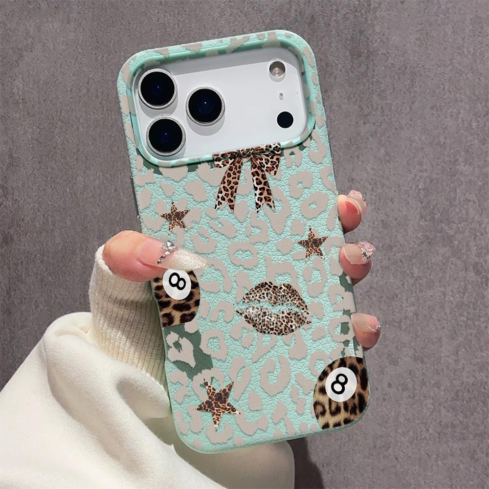 Leopard Print Bow Phone Case For IPhone 17 13 16 Pro 11 15 12 14 Pro Max 14 Plus 16e Shockproof Cover Silicone Soft Fundas
