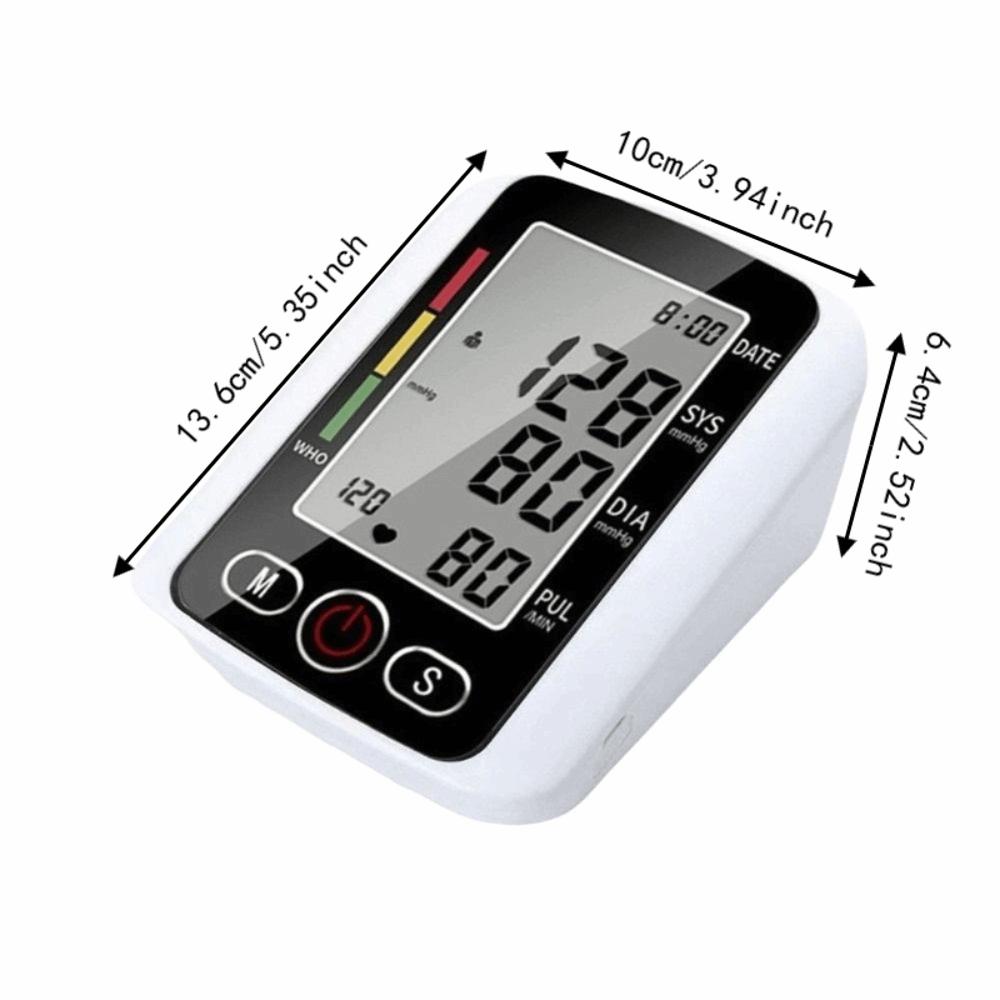 Digital Upper Arm Blood Pressure Monitor Portable Automatic Sphygmomanometer Home Use