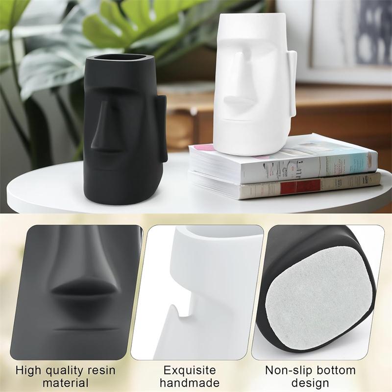 Moai Statue Eyeglass Holder & Desk Organizer, Multi-Functional Home/Office Decor With Pen Storage