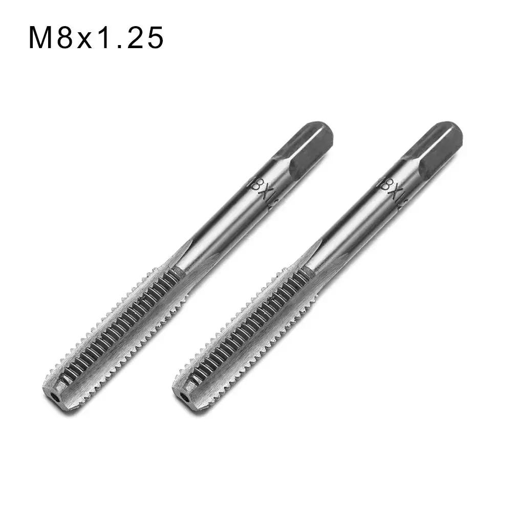 2PCS/Set Metal Working HSS Screw Fluted Plug Metric Drill Bit Hand Straight Flute Taps Thread Tap Set Threading Kit