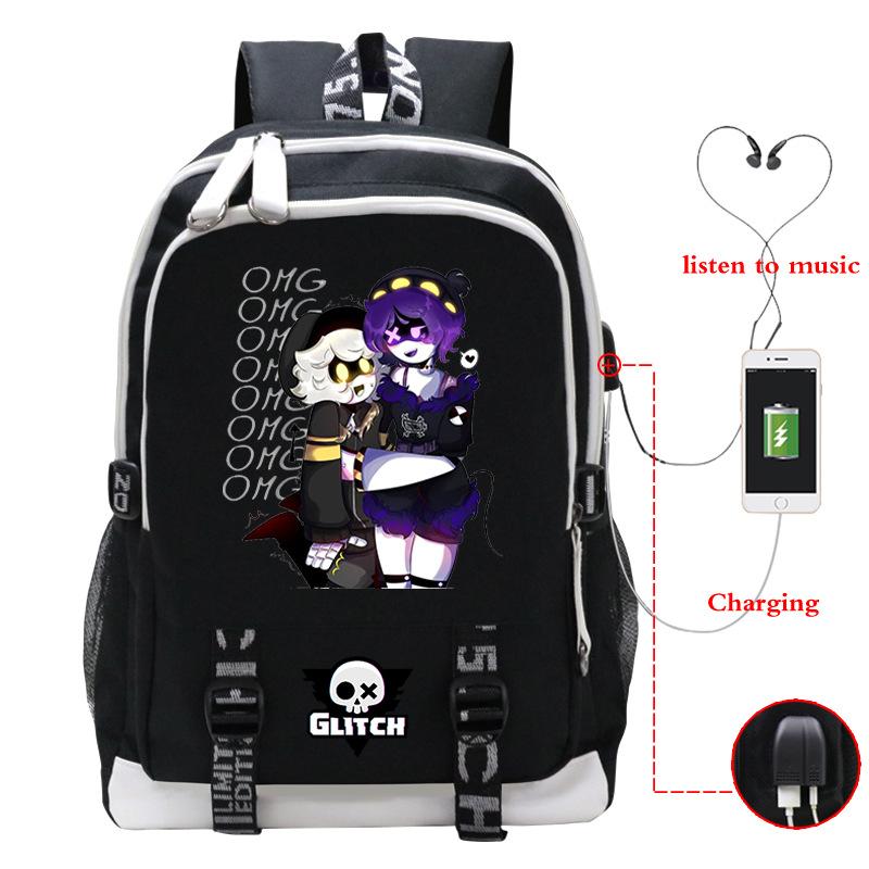 Murder Drones Peripheral Backpack USB Interface Cross-border Multifunctional Leisure Student School Bag