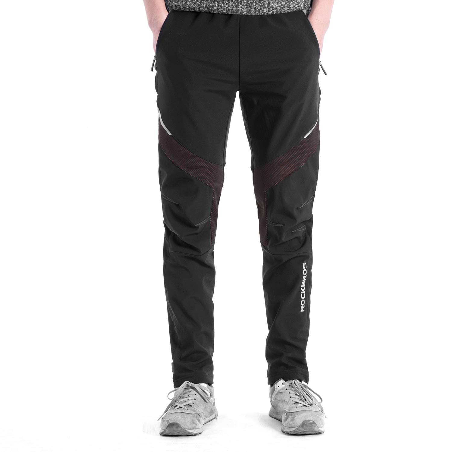 

ROCKBROS Long Cycling Pants for Running and Windproof and for Men and Women Fleece-Lined Fall/Winter, Cold-Resistant (Size S) чёрный