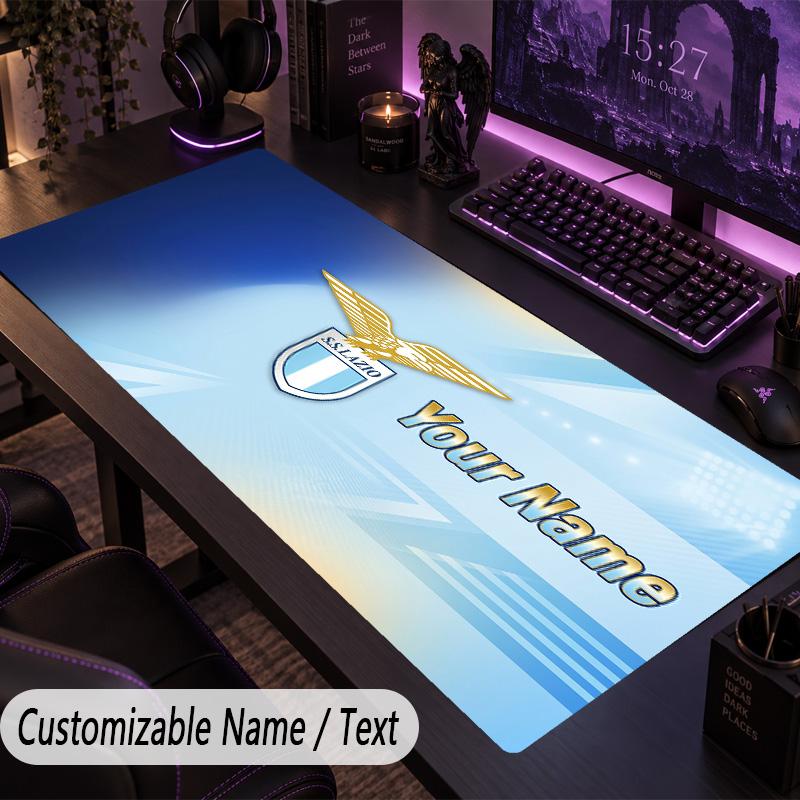 Custom Text Big Mousepad, Extended Desk Pad For Laptop Work GameLazio FC