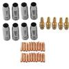 Complete 33PCS Contact Tips Nozzle Gas Diffusers Set for MIG Welder For 15AK Accessories with 0 8 Millimeter and 0 9 Millimeter
