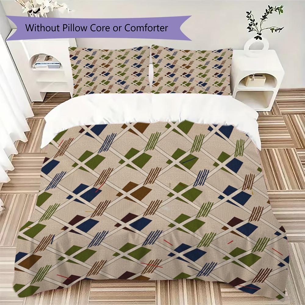 Simple Geometry Pattern Bedding uilt Set uilt Cover Pillowcase Home Decoration Birthday Gift (1 * duvet cover + 2 * pillowcase without core)22
