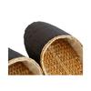 Shisei Hanbai Karierte Weizenstroh-Hausschuhe für den Sommer Barfuß Einheitsgröße 107865 Komfort, Schwarz, (L26cm),