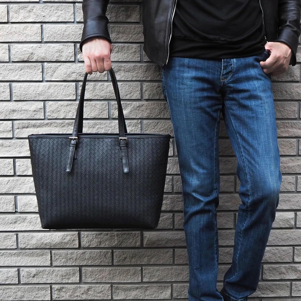 UluWatu Tiger PREMIUM Simple Tote Bag Business Tote Bag Black Braided A4 Large Capacity Intrecciato Latest Model [UluWatu Tiger] Men's/Women's
