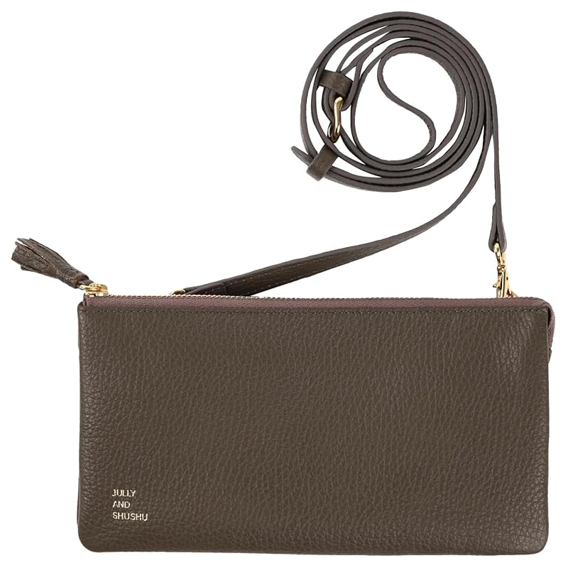 

[JULLY AND SHUSHU] wallet shoulder ladies genuine leather wallet pochette wallet bag present long wallet DR2-WS (dark greige)