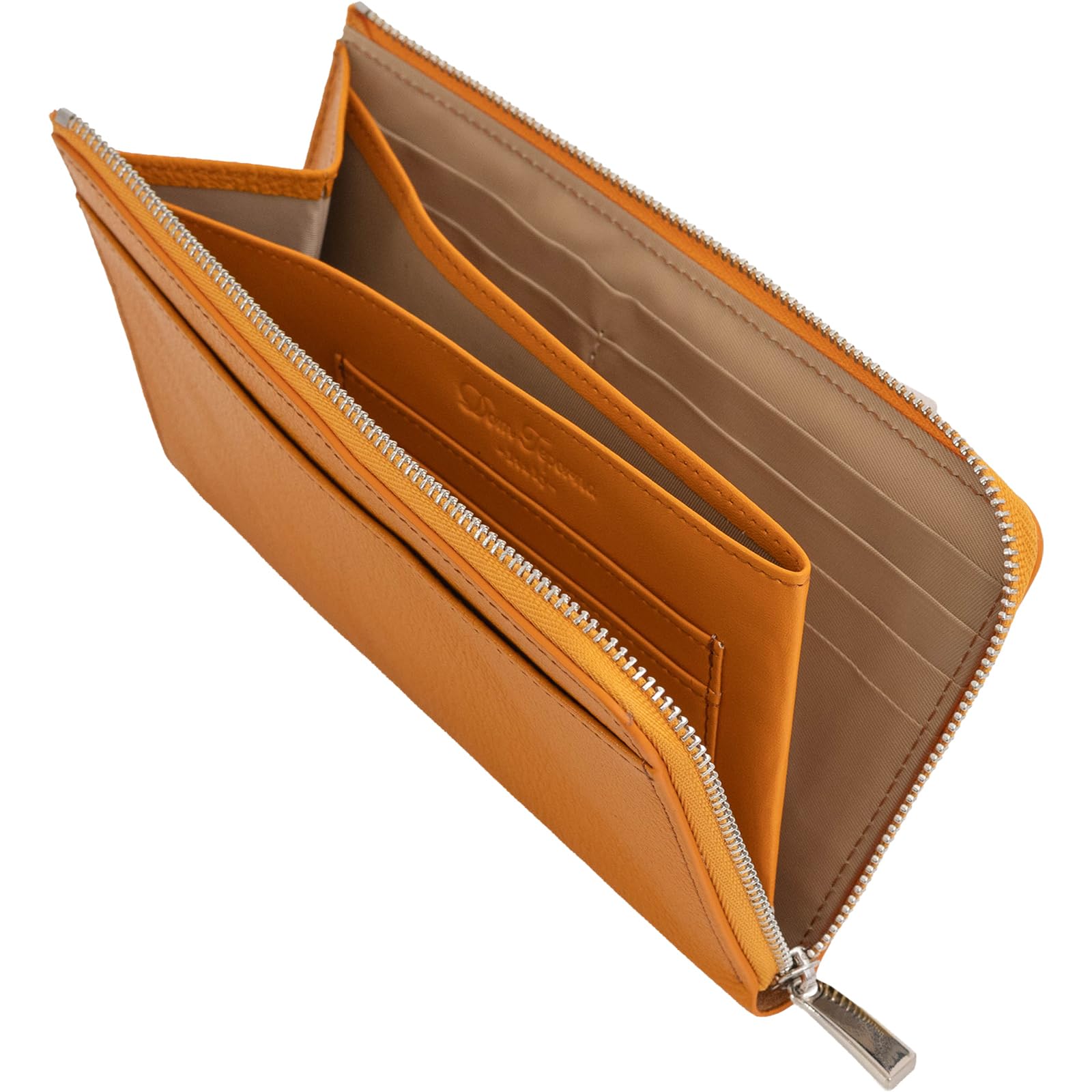 

[Dom Teporna] Men s Small Long Wallet, Genuine Leather, Slim, Thin, Large Capacity, Holds 16 Cards, Italian Leather, 18cm Wide, Short L-shaped Zipper,