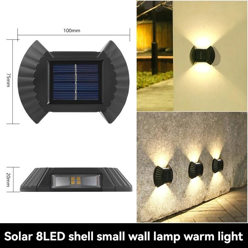 

Солнечный настенный светильник Уличные дворовые ландшафты Садовая атмосфера Украшения для стен Балконы Террасы Водонепроницаемая лампа с подсветкой