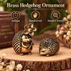 Detailed Texture Copper Hedgehog Statue Antique Hedgehog Figurine  Gift for Collection