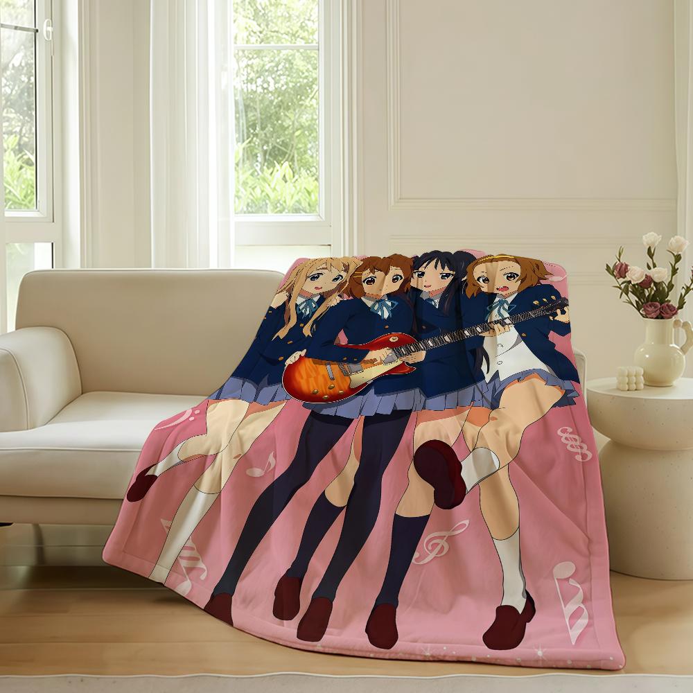 Music anime K K ON! Blanket For Sofa Office Bed Plane Travel Sleep Read Relax Camping Soft And Warm