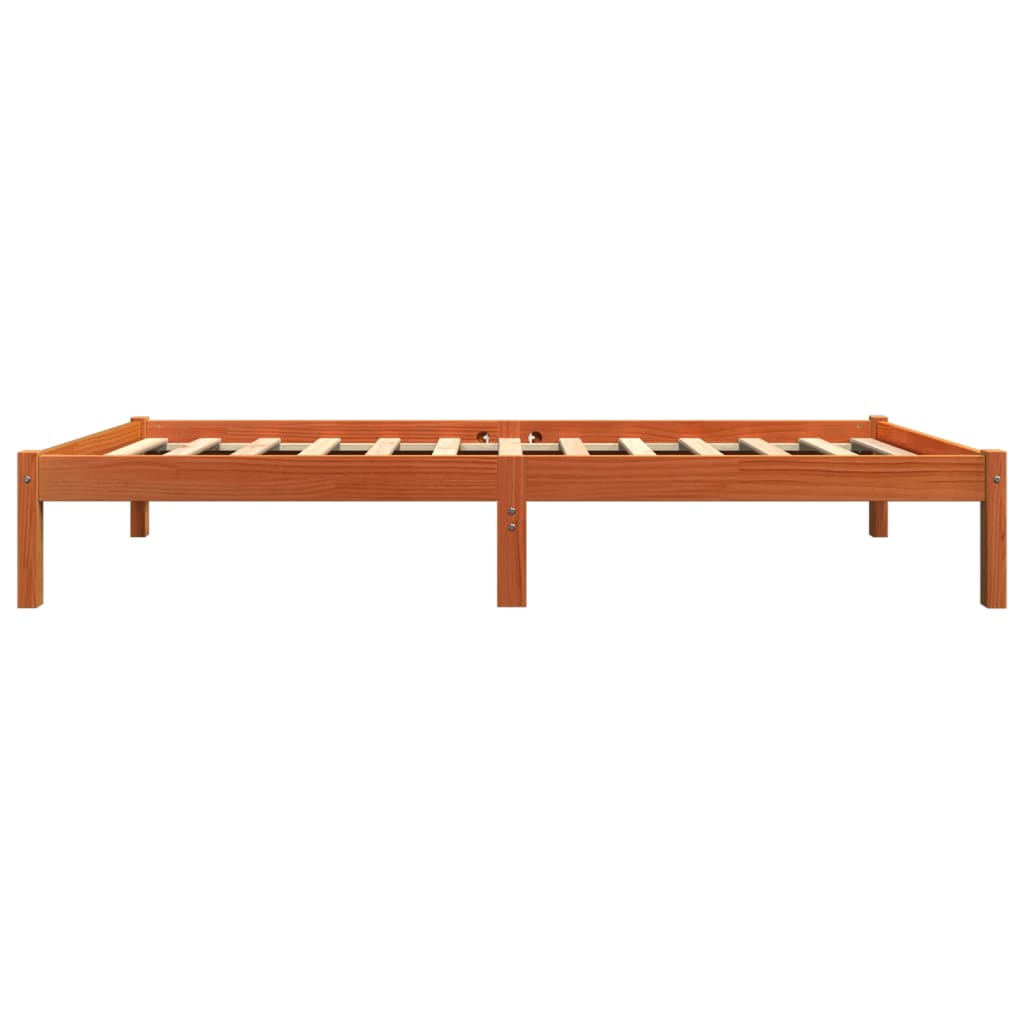 Vidaxl Bed Frame Without Mattress, Waxed Brown, 90X190 Cm, Pine