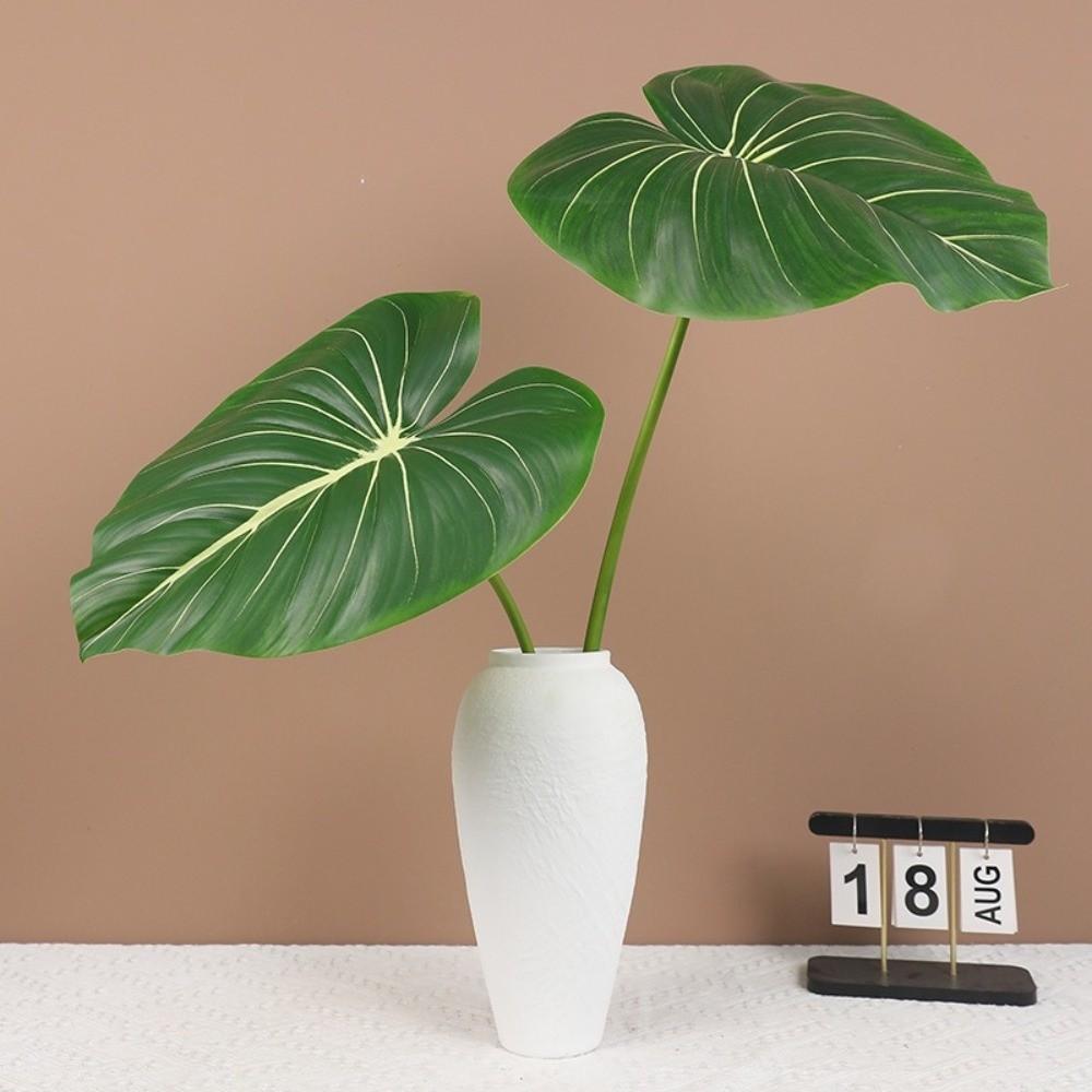 Green Plants Artificial Calla Leaves Plastic Artificial Arrowroot Leaf Banana Leaf  Room Decor