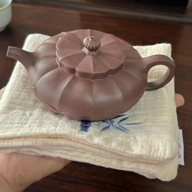 New Cotton tea table absorbent towel thickened teapot heat-resistant double-layer towel high-end elegant Chinese style tea towel