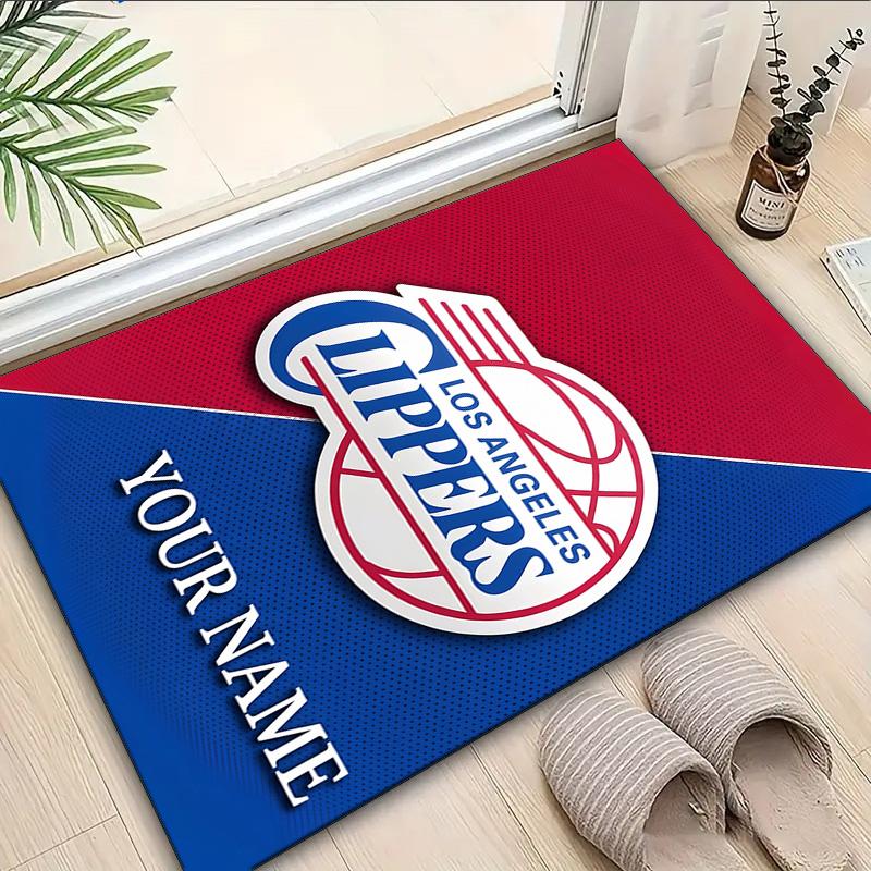 Custom Name Rug LA Clippers Basketball Art Area Rug Suitable for Indoor And Outdoor,Carpets for Homes, Offices,Living Rooms,Home Decor,Christmas Gift