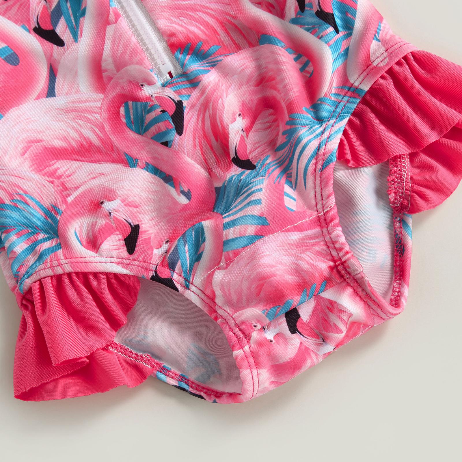Langärmeliger Badeanzug Für Baby-Mädchen Mit Sonnenhut – Einteilig, Reißverschluss, UV-Schutz