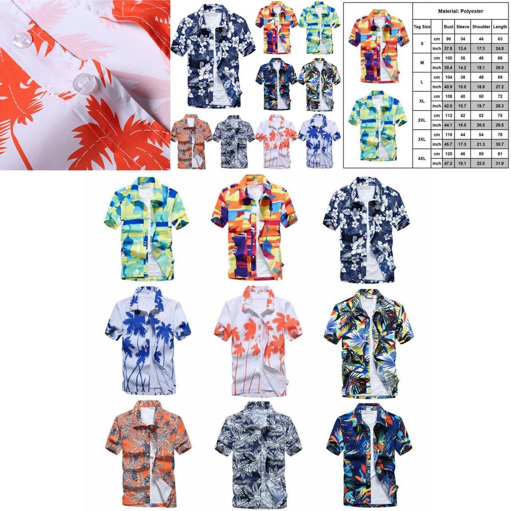 Camicia da Uomo Floreale a Maniche Corte di Qualità Premium con Design Hawaiano Senza Tempo