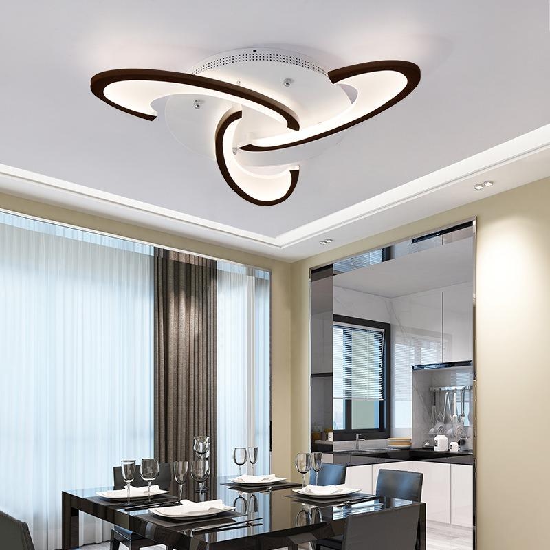 

3/6 головки современный акриловый потолочный светильник светодиодные люстры лампа для гостиной спальни домашнее освещение прохладный/теплый белый с регулируемой яркостью 3 heads- Warm White чёрный