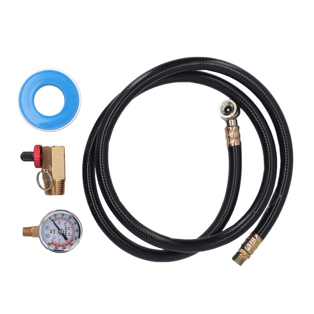 Air Tank Repair Kit 0-200 PSI Pressure Meter Brass Manifold Air Tank Hose Assembly Kit