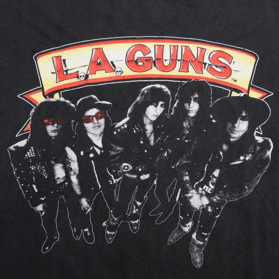 Vintage 1989 LA Guns Hollywood Vampires All size Black T-Shirt E077 S