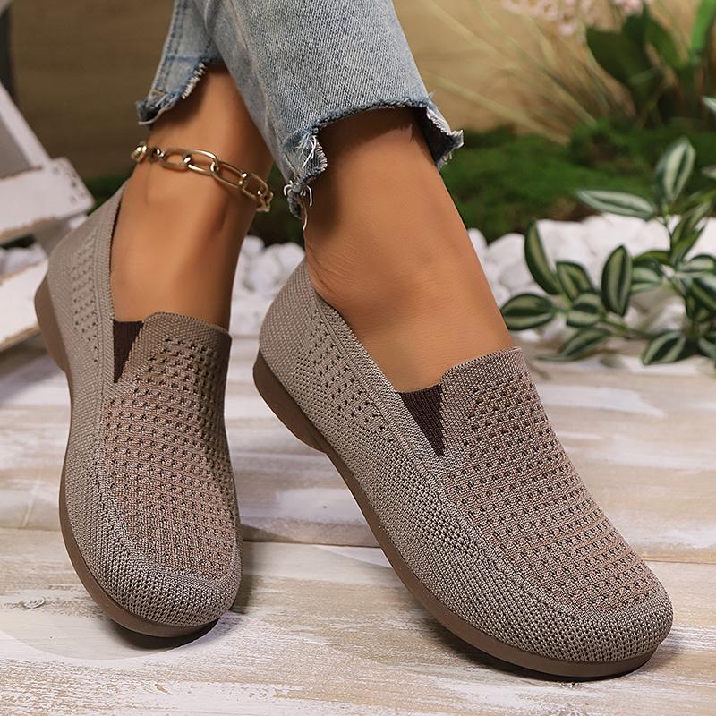 Women's Mesh Breathable Slip On Casual Shoes Summer Soft Sole Non Slip Flat Shoes Woman Plus Size Comfort Light Platform Loafers