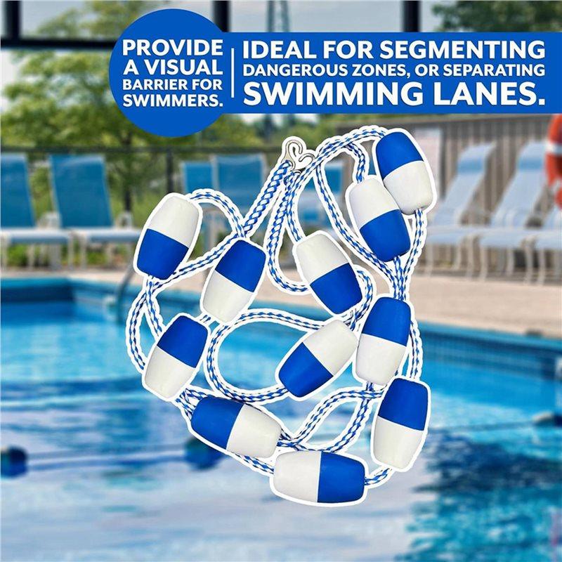 2Pcs 16Ft Pool Rope Floats To Divide Pool - Pool Safety Rope With Floats - Pool Divider Rope For Shallow Deep End