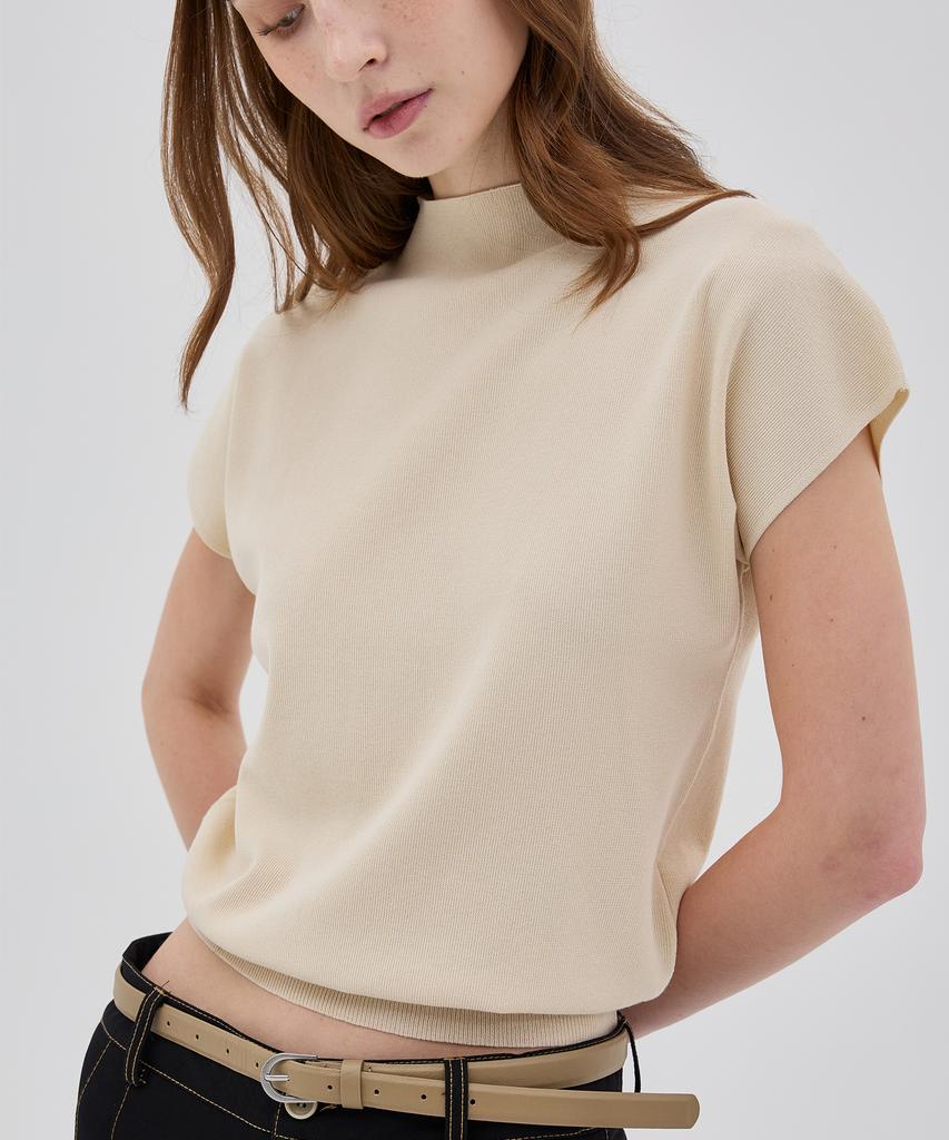 MIND BRIDGE WOMEN [W] Cap Sleeve Mock Neck Knit - 6 Colors