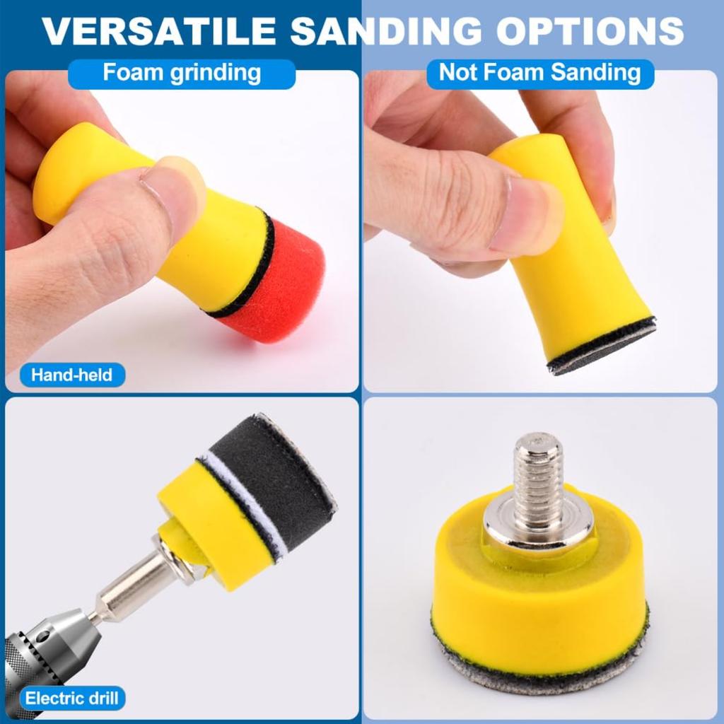 268 PCS 1 Inch Wet Dry Sanding Discs and Drums, 60 to 10000 Grit Wet Dry Sandpaper Micro Sand Paper with 1/8" Shank Backing Pad, fit