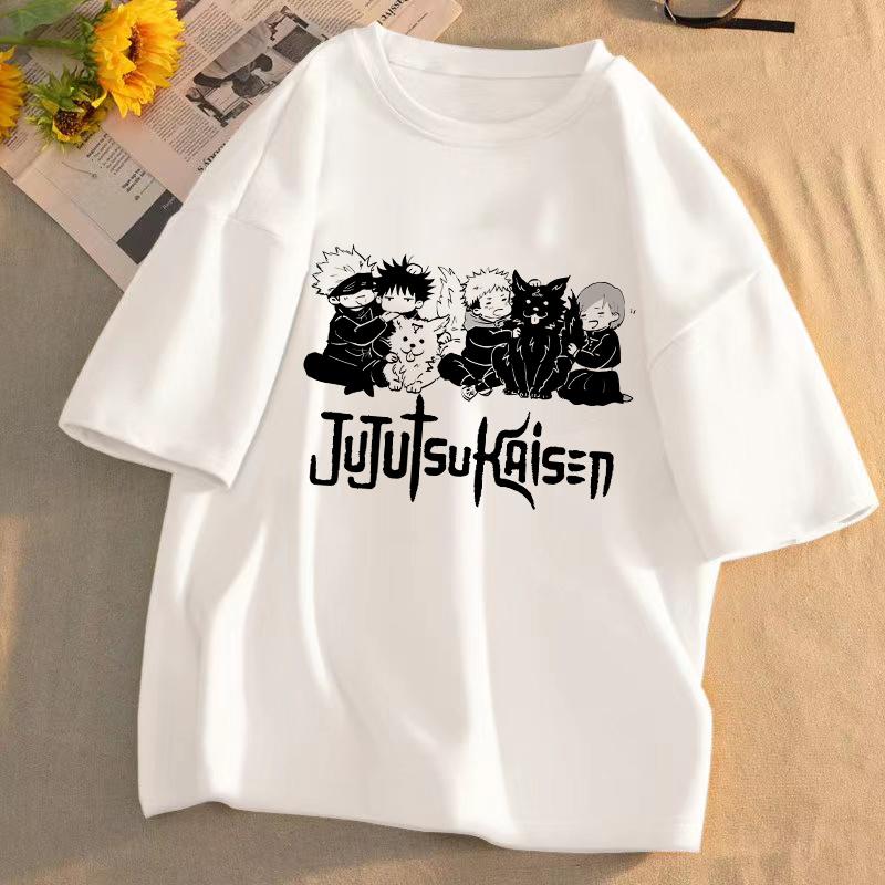 Jujutsu Kaisen Anime T-shirt Unisex Pattern T-shirt Summer Short-sleeved Casual Cute Cartoon Tops Gojo Sato Tadayoshi Streetwear