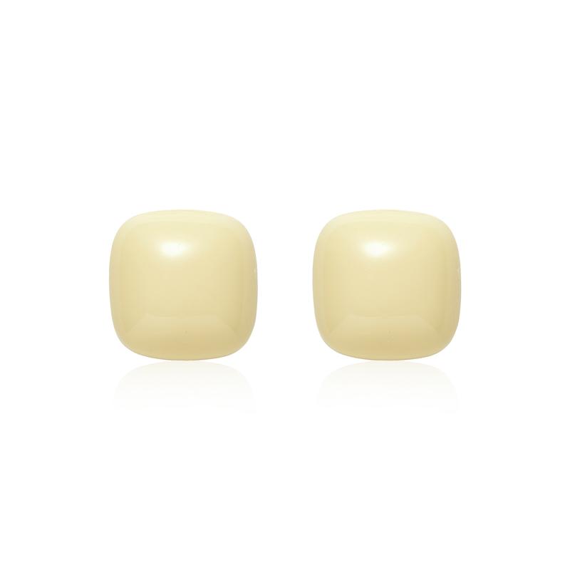 Barbie [Butter Custard] Versatile Simple Sugar Cube Earrings Resin Earrings for Women BIE060423