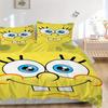 3-delige Minimalistische Spongebob Design Dekbedovertrekset - Zacht en Comfortabel Slaapkamer, Logeerkamer en Studentenkamer Decoratie Beddengoedset 1 Dekbedovertrek + 2 Kussenslopen.F041