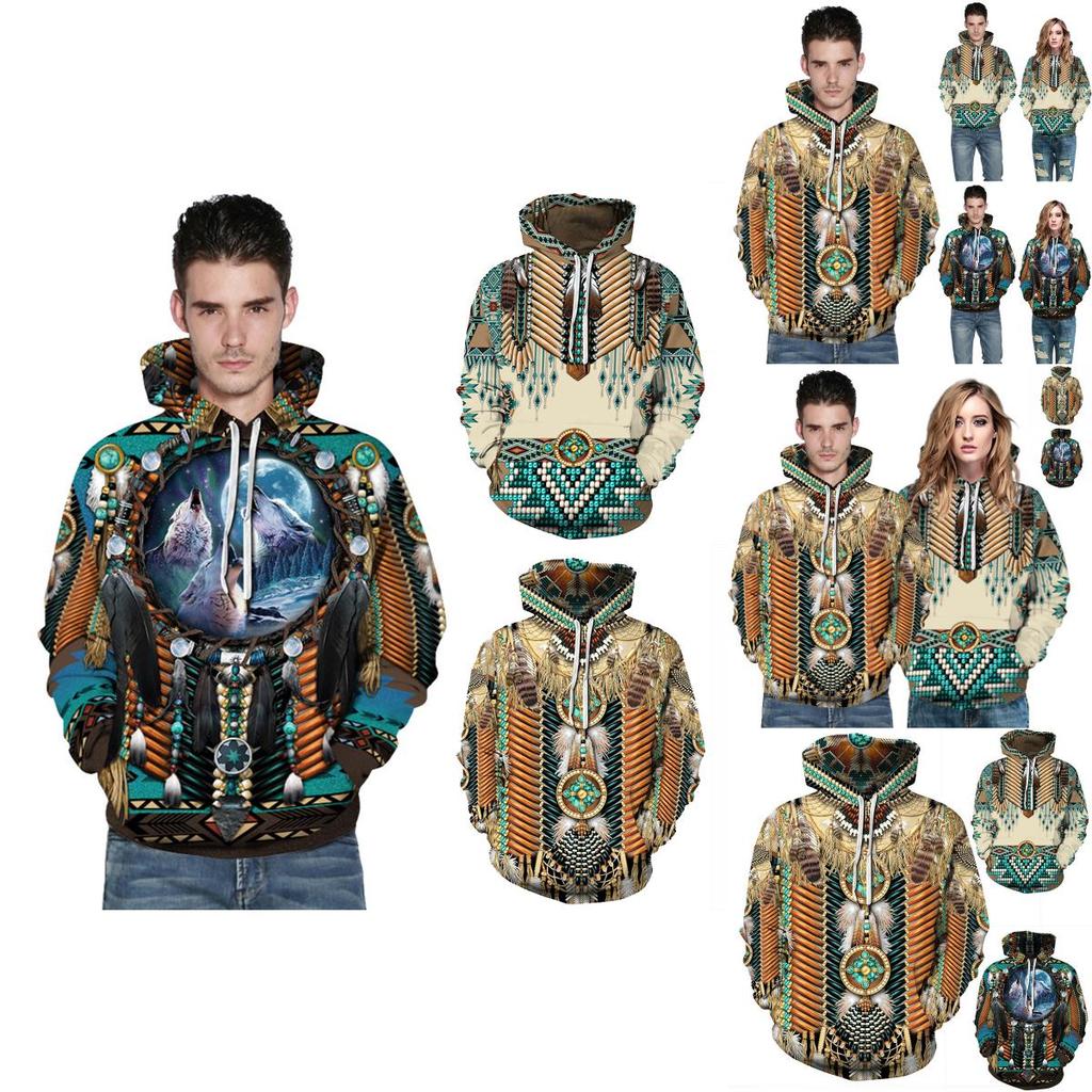 Indian Chief Native Tribal Totem Pullover Hoodie Jacket For Men And Women Warm And Soft