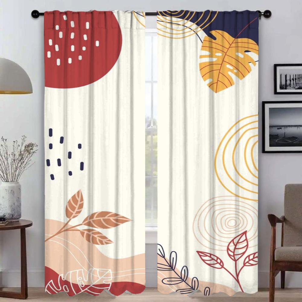 Curtains Child Room Concise Style Plants Halloween Decoration Tulle for Bedroom Blackout Curtain Shades Home Interior Curtains