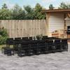 VidaXL Garden Dining Set 17 Pcs Cushions Black Braided Resin 3211723
