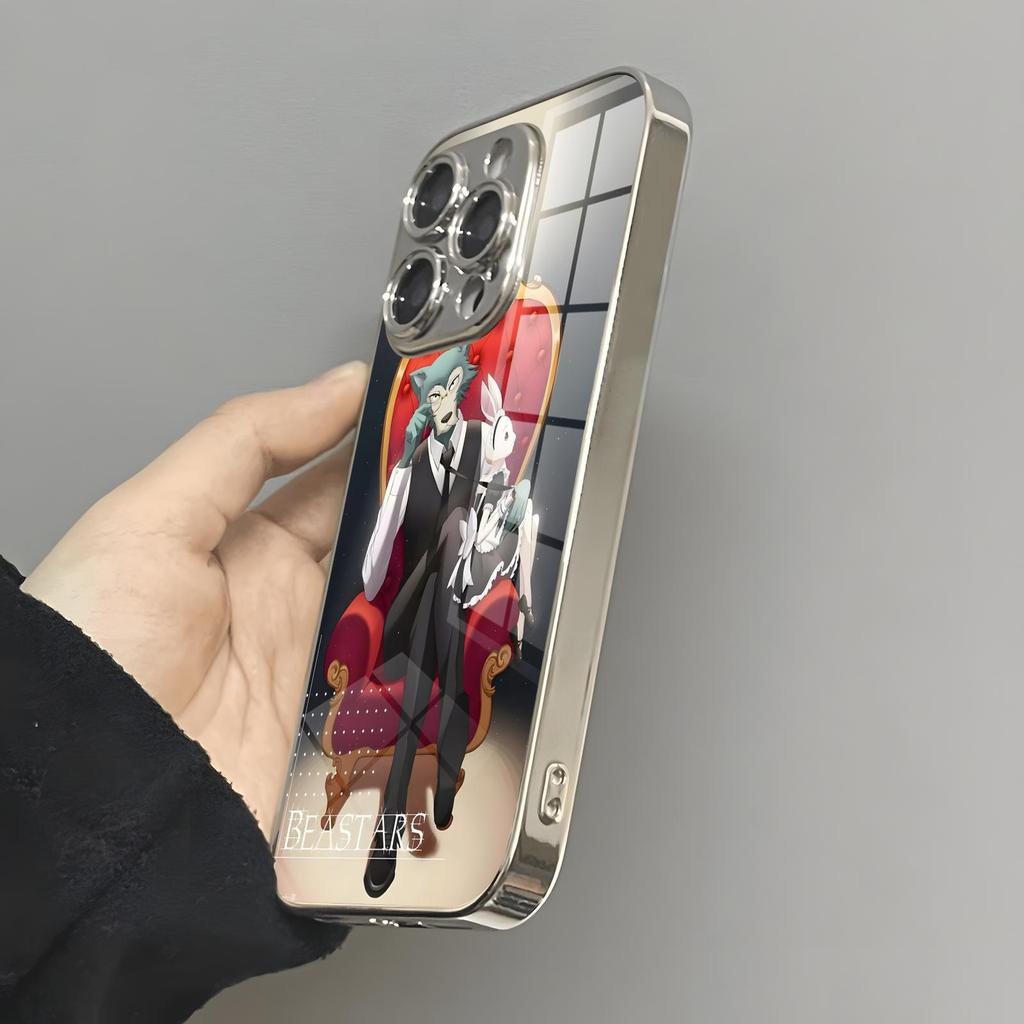 BEASTARS Phone Case For iPhone17 16 16e 15 14 13 12Plus Mini Pro Max Electroplated glass Phone Case
