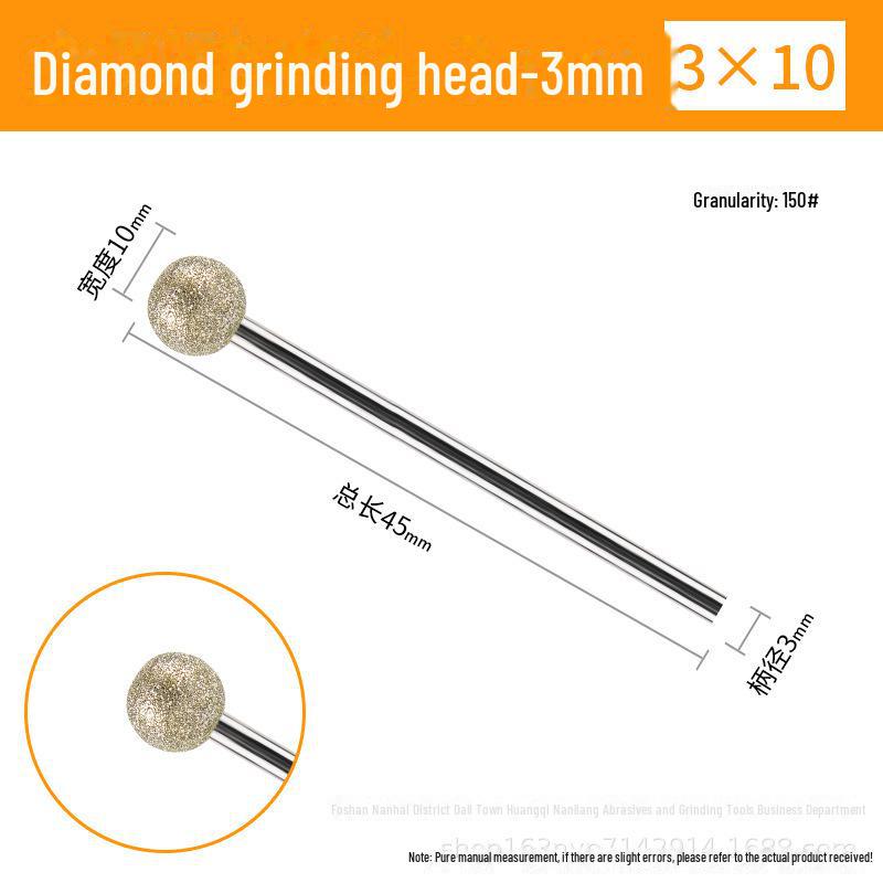 3mm Diamond Grinding Heads for Electric Grinder – Cylindrical, Bullet, Umbrella, Ball Shapes