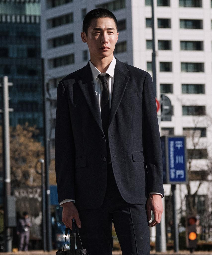 Stco [Summer Setup] 4-Way-Stretch Lightweight Twill Setup Set_Navy (Relaxed Fit)_Sejwb01Set