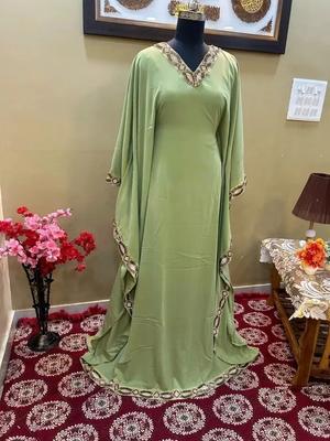 Vestido Farasha Vestido Longo Elegante Georgette Novo Marroquino Dubai Kaftan Abaya