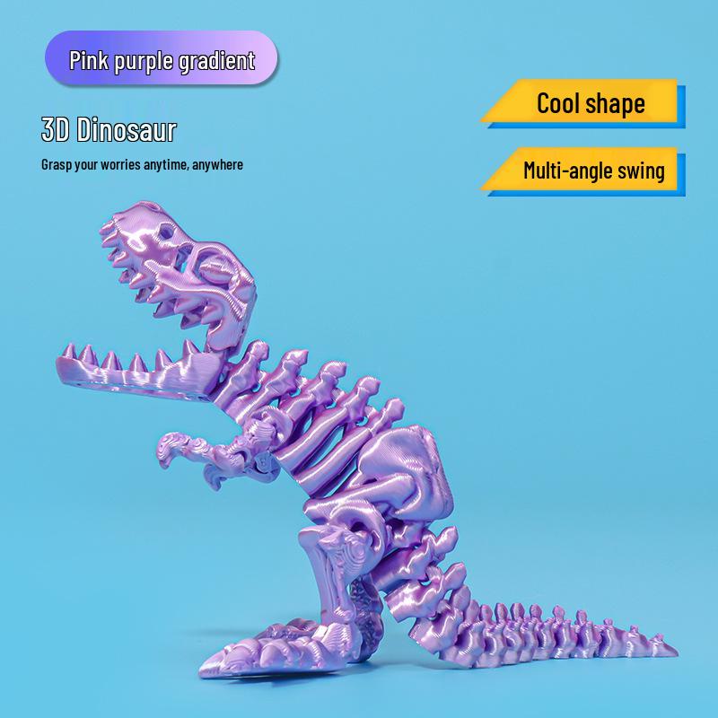 3D Printed Silk Gradient T-Rex Skull Egg Toy for Kids Home Decor