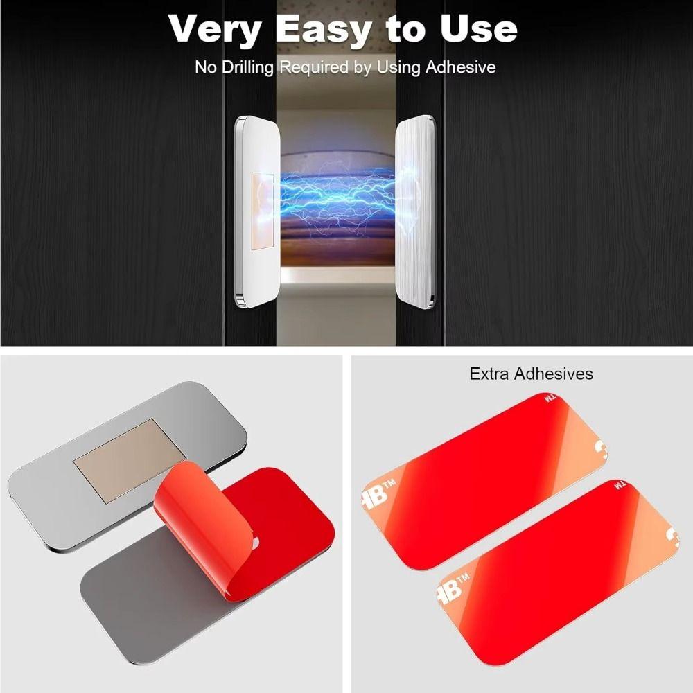 Set da 4 Chiusura Magnetica Ultra-Sottile per Ante di Mobili Acciaio Inossidabile Chiusura per Cassetti Chiusura per Armadio