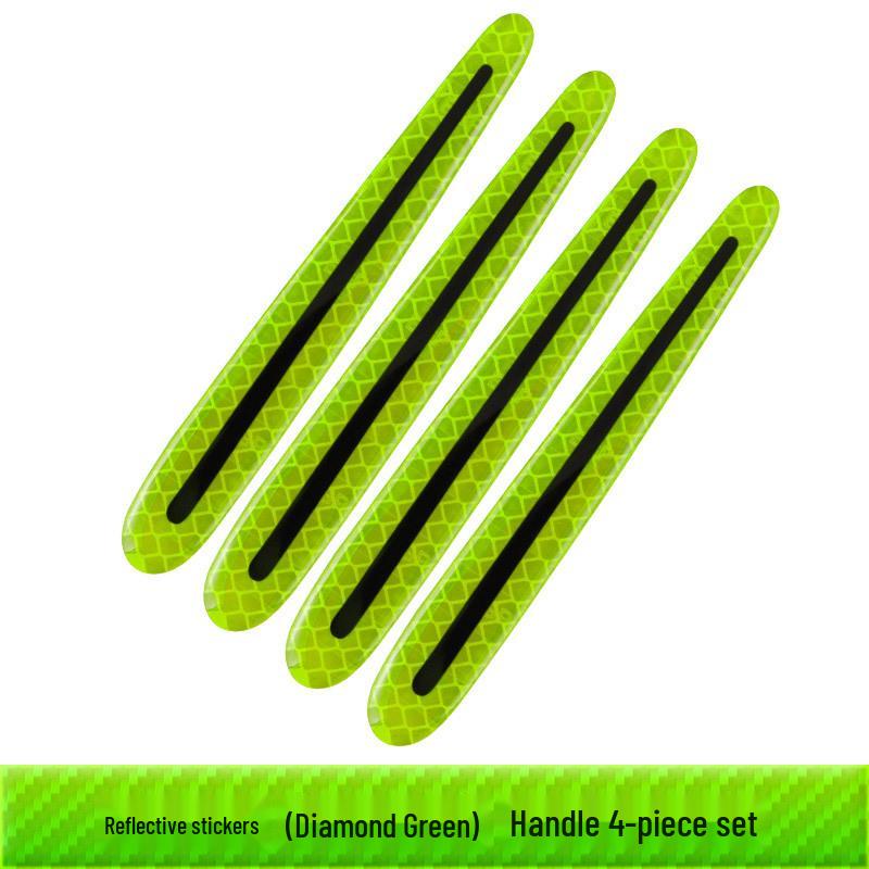 Reflective Carbon Fiber Anti-Collision Car Stickers for Handles, Door Bowl, and Mirrors