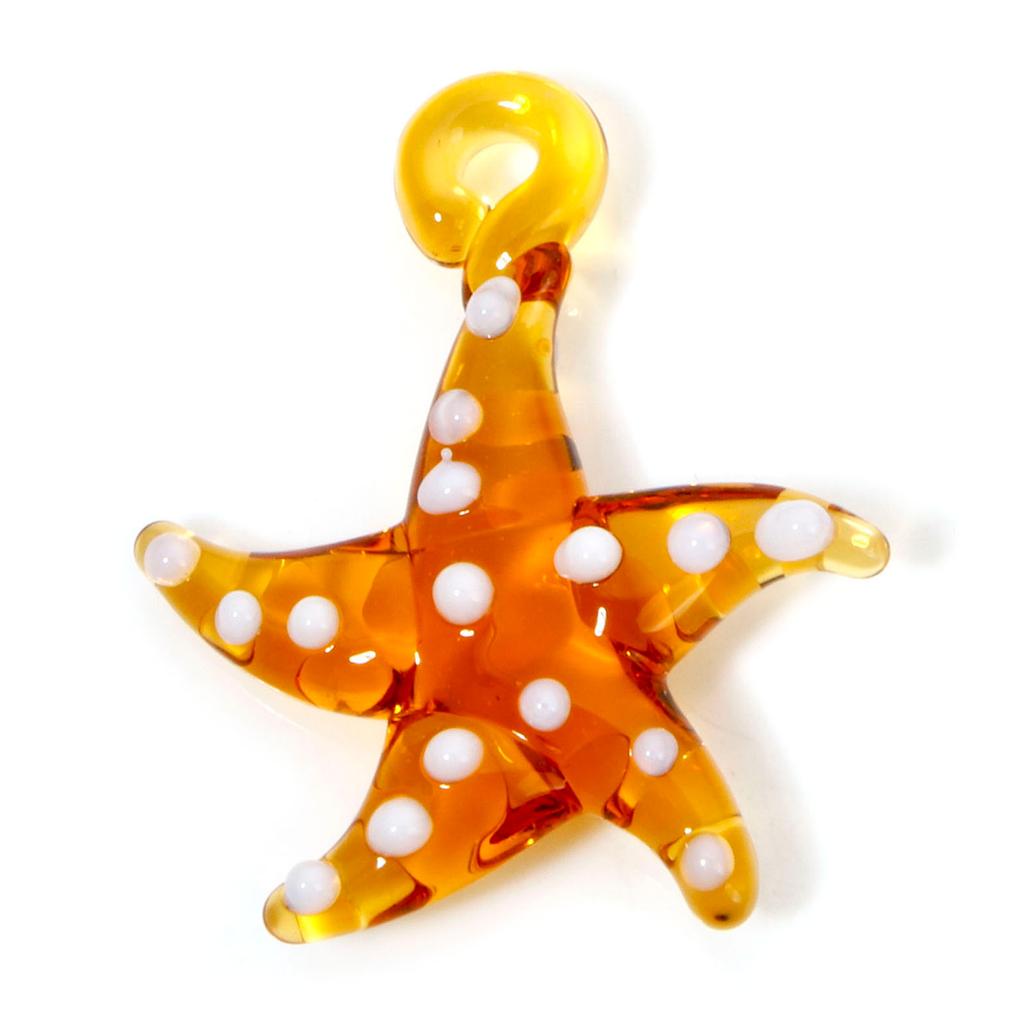 2 Piece Starfish Lampwork Glass Pendant Colorful Charms DIY Making Necklace Earrings Bracelet Jewelry Fish Ornament Aquarium