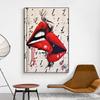 Red Lip Poster Canvas Printing Kiss Love Poster and Printing Modern Wall Art Hanging Picture Home Decoration