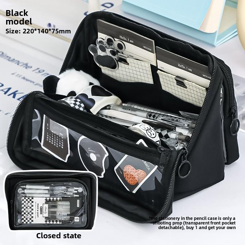 Transparent Pencil Case Foldable High Capacity Girls Removable Pain Bag New 2025 Canvas Makeup Bag pencil case