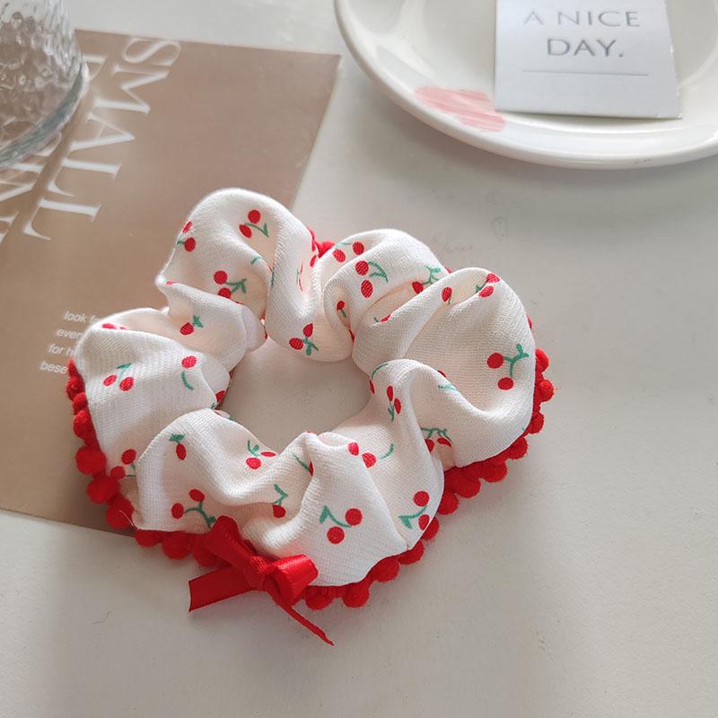 

Милые резинки для волос с бантиком в виде вишенки, эластичные, для девочек, женщин, повязка на голову, аксессуары для волос, резинки для хвостика, скранчи