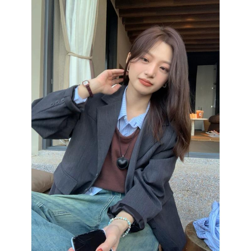 

Элегантный весенний цветочный блейзер женский повседневный офисный наряд дизайн с открытой спиной миниатюрная ретро-куртка XL серый